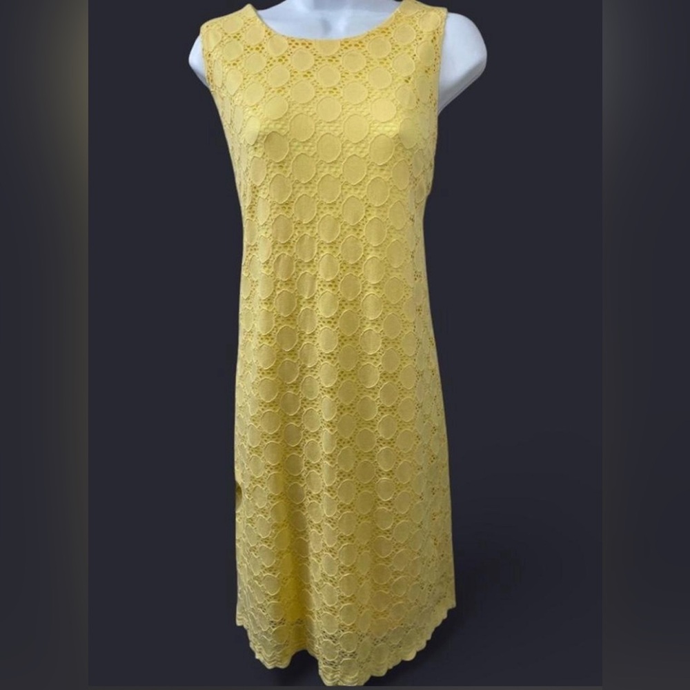 Ronni Nicole Yellow Lace Midi Dress